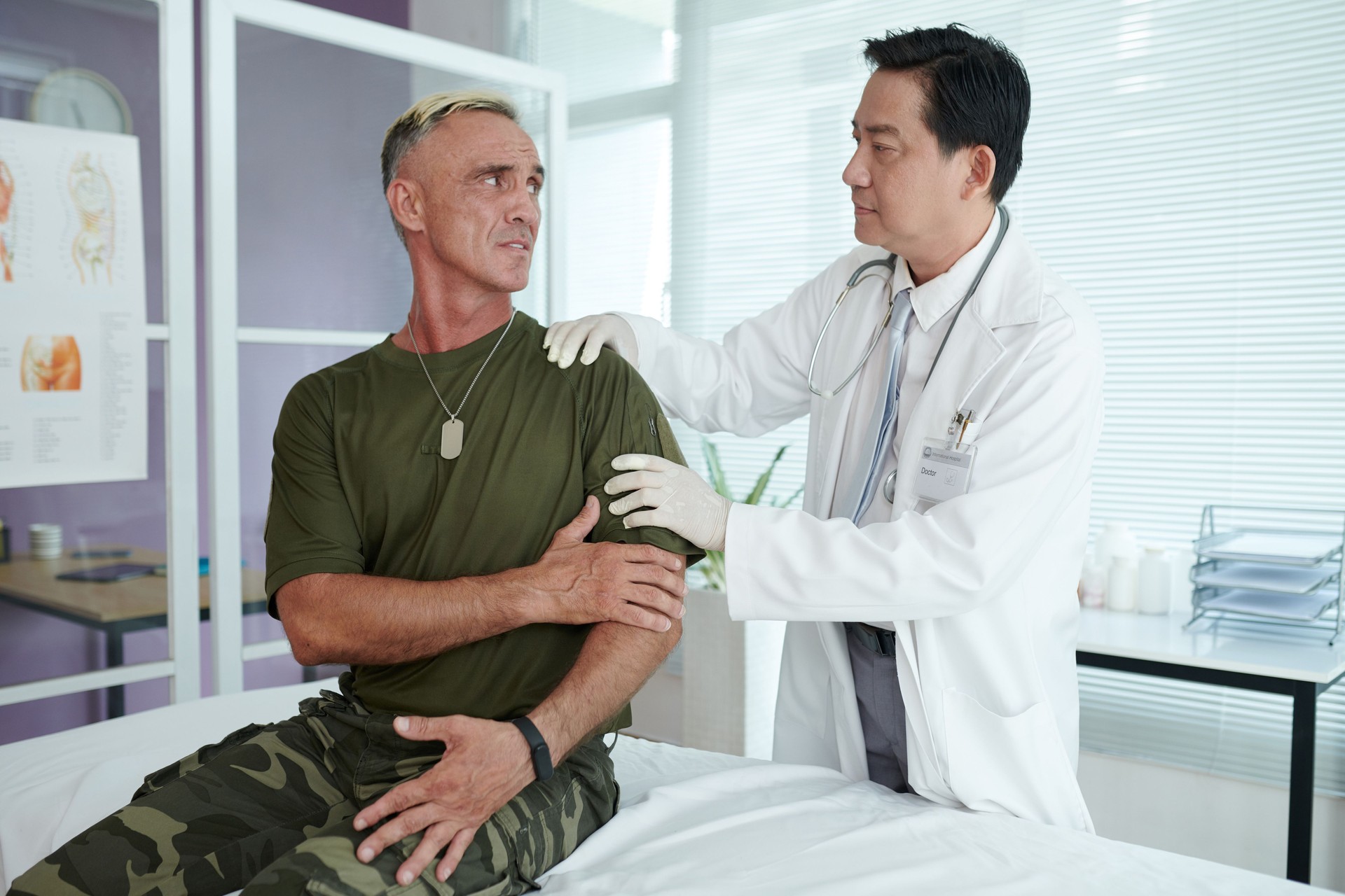 Soldier Complaining On His Arm